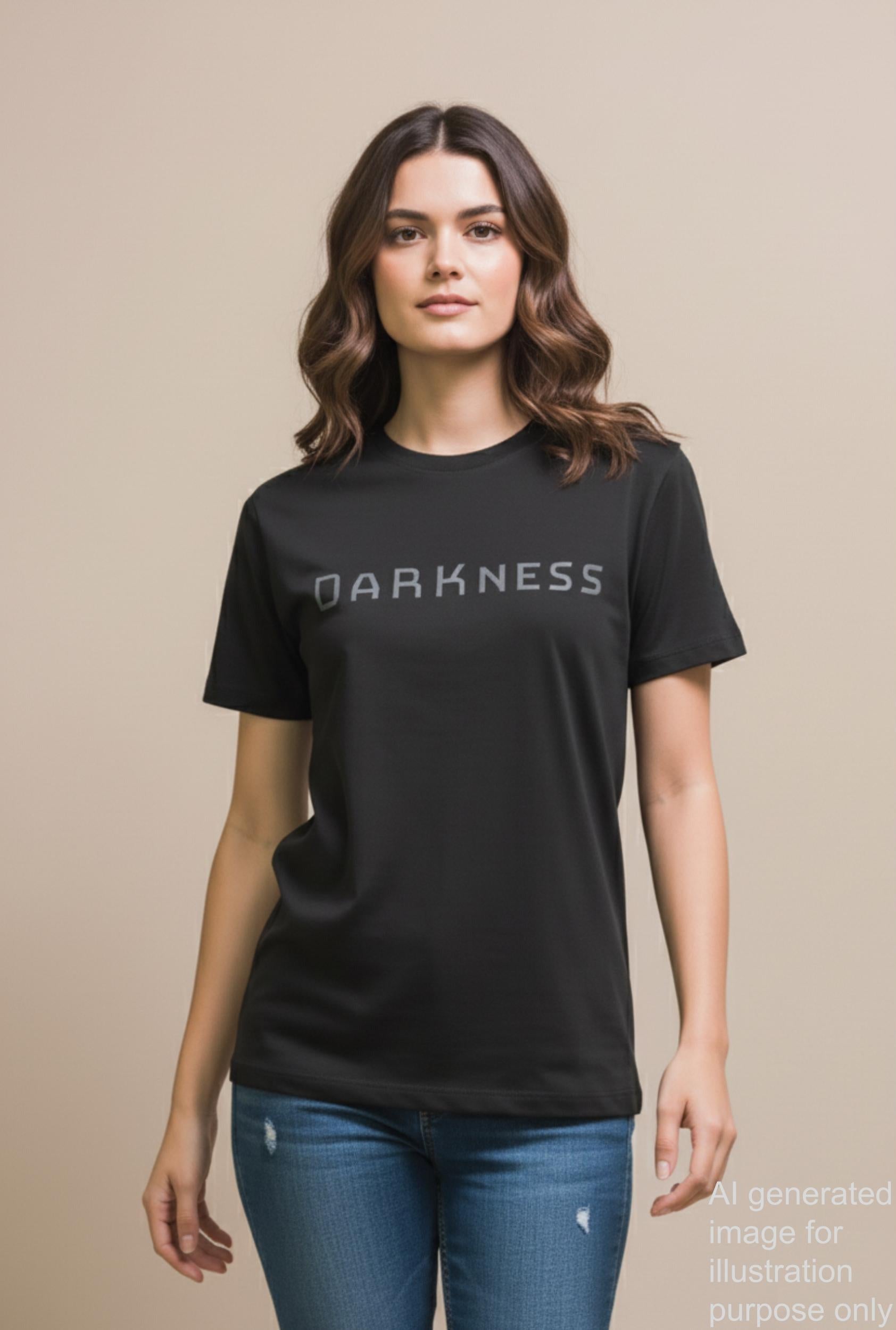 Unisex Black Cotton T Shirt with Print