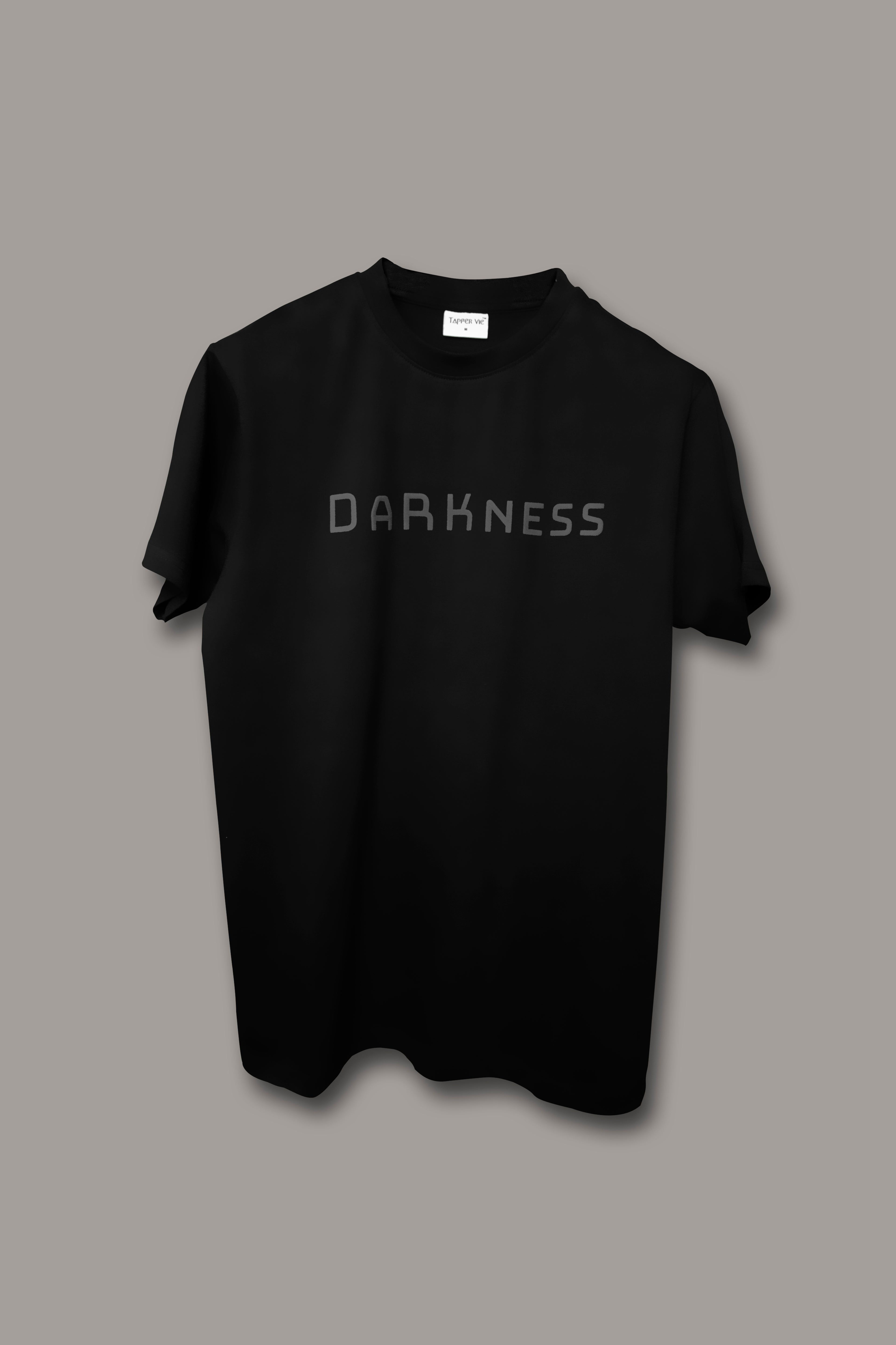 Unisex Black Cotton T Shirt with Print