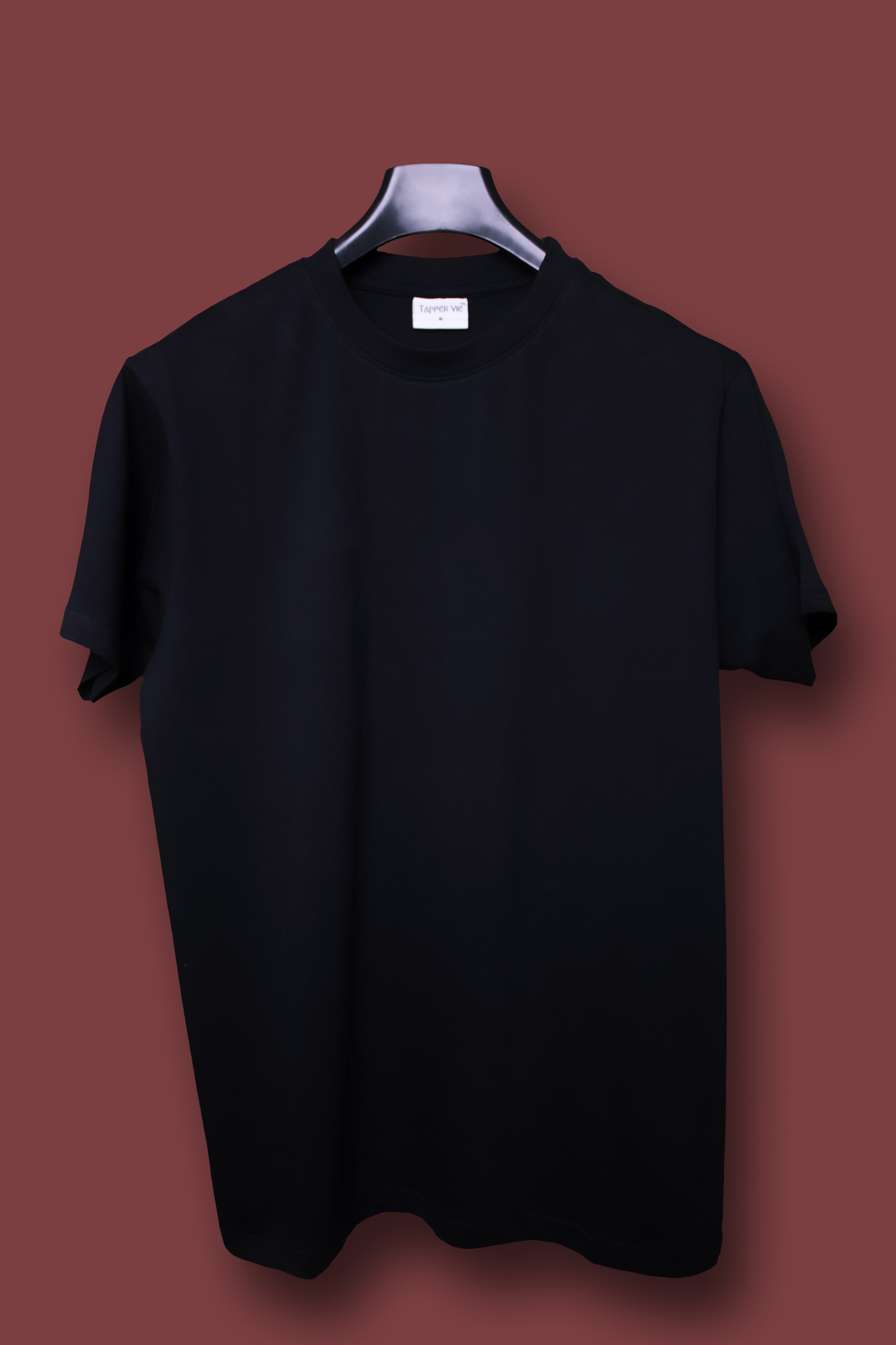Unisex Black Cotton T Shirt