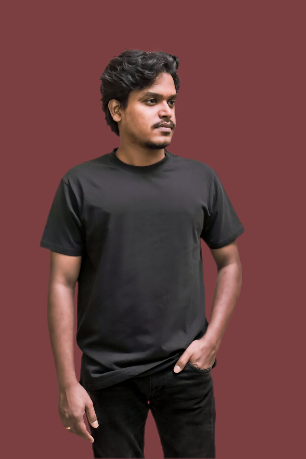 Unisex Black Cotton T Shirt