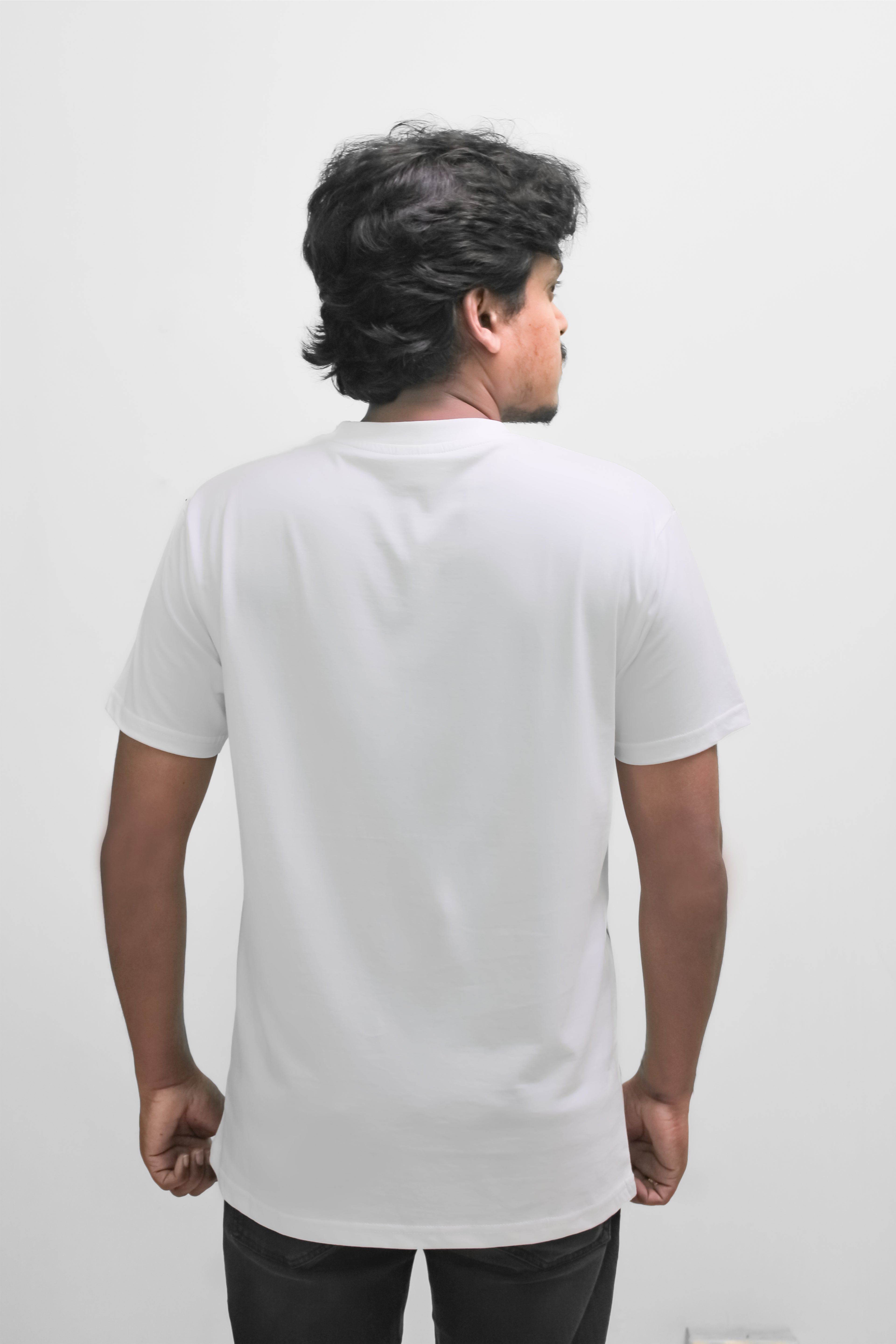 Unisex White Cotton T Shirt White with Grey Stripes